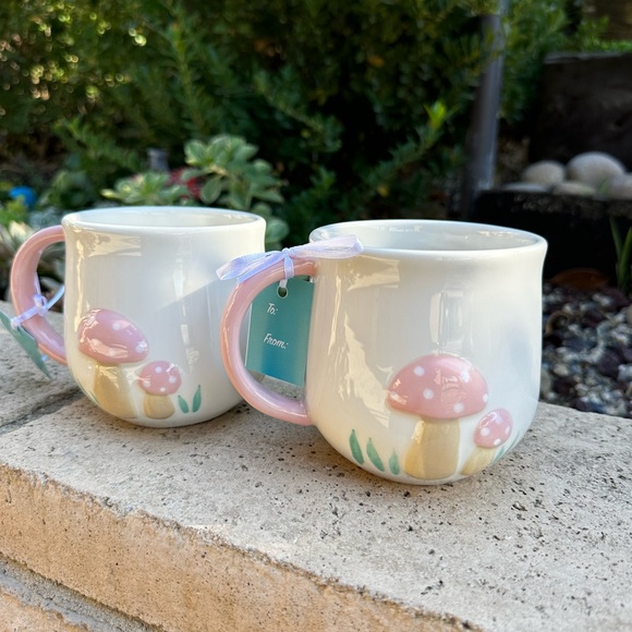 Lang pastel mushroom mugs set of 2 retro vintage new HTF viral tik tok - Picture 11 of 14